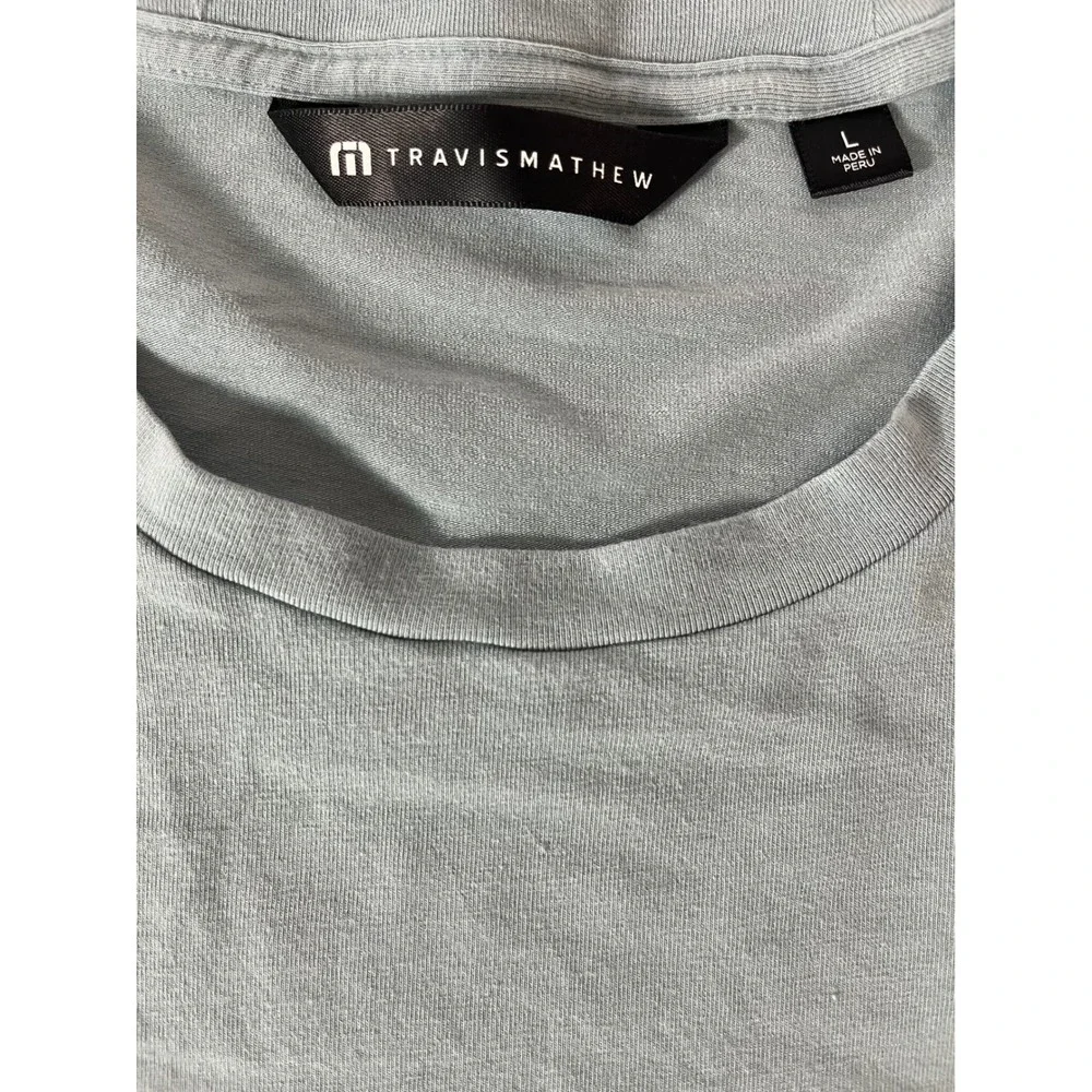 TravisMathew T-Shirt Mens Large Blue Gray Short Sleeve Crew‎ Neck Tee